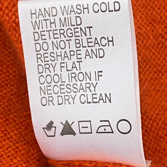 InCashmere Pure Baby Cashmere Long Sleeve CrewNeck Sweater in Pumpkin Blaze S - Picture 10 of 11